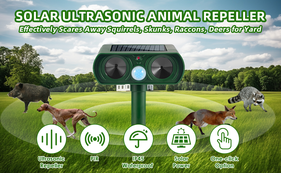 Infrared Solar Powered Animal Pest Repeller