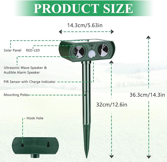 Infrared Solar Powered Animal Pest Repeller