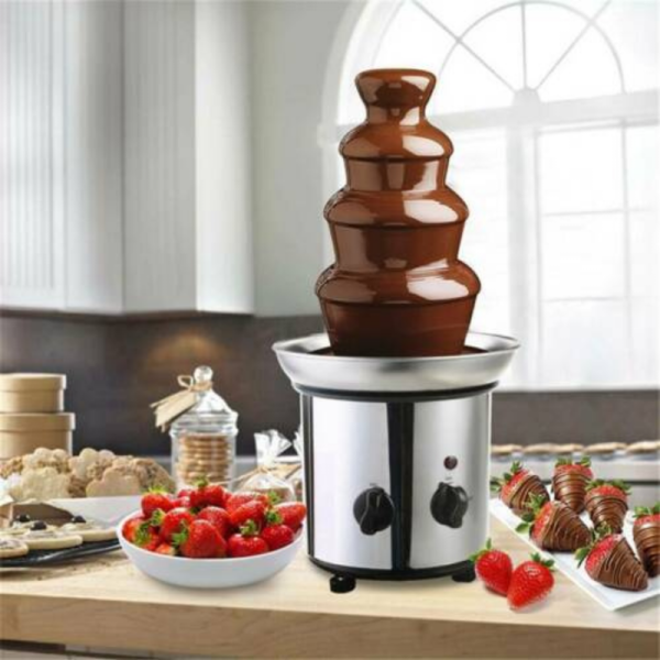 4 Tier Chocolate Fondue Fountain Stainless Steel Machine