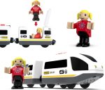 Wooden Train Set Accessories Battery Operated Locomotive Train, Remote Control Train Vehicles For Wood Tracks, Powerful Engine Train Cars Fits All Major Brands Of Railway System (Battery Not Included)