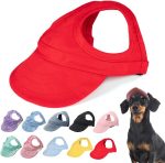 Outdoor Sun Protection Hood For Dogs, 2024 Dog Hat Canvas Dog Sun Hat Dog Baseball Cap, Pet Dog Outdoor Sun Protection Visor Hat With Ear Holes And Adjustable Neck Strap (Black, S)