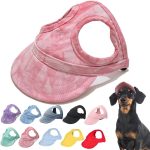 Outdoor Sun Protection Hood For Dogs, 2024 Dog Hat Canvas Dog Sun Hat Dog Baseball Cap, Pet Dog Outdoor Sun Protection Visor Hat With Ear Holes And Adjustable Neck Strap (Black, S)