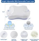 Cpap Pillow For Side Sleepers-Height Adjustable Memory Foam Pillow For Cpap User-Reduce Full Air Leak&Pressure For Back And Side Sleepers