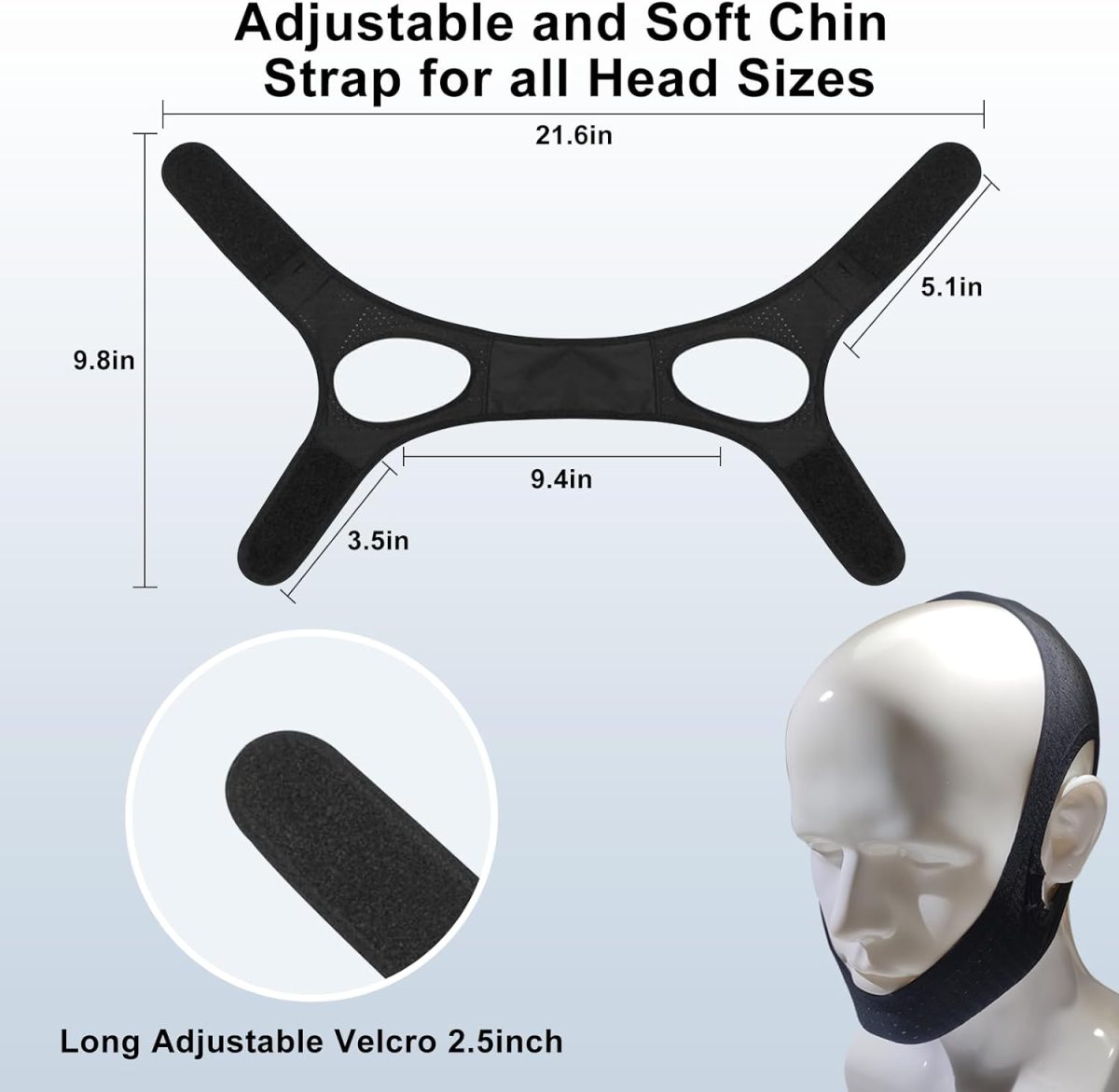 Anti Snoring Devices, Chin Strap, Double Adjustable Chin Straps For Men And Women, Stop Snoring Solution, Elastic Compression Anti Snoring Devices - 1 Pcs