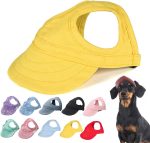 Outdoor Sun Protection Hood For Dogs, 2024 Dog Hat Canvas Dog Sun Hat Dog Baseball Cap, Pet Dog Outdoor Sun Protection Visor Hat With Ear Holes And Adjustable Neck Strap (Black, S)