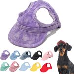 Outdoor Sun Protection Hood For Dogs, 2024 Dog Hat Canvas Dog Sun Hat Dog Baseball Cap, Pet Dog Outdoor Sun Protection Visor Hat With Ear Holes And Adjustable Neck Strap (Black, S)