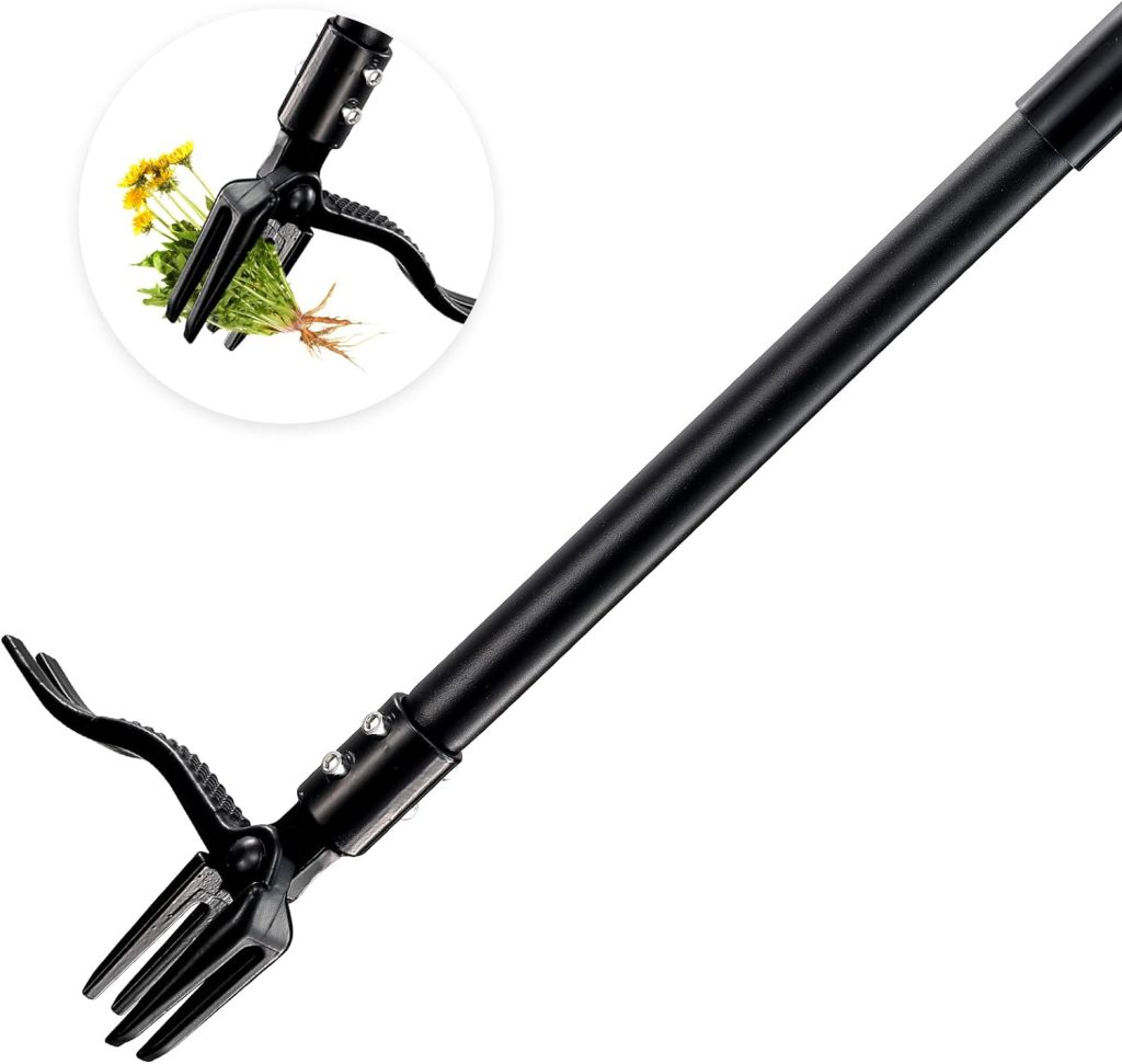 Weed Puller With Long Handle- 63Inch - Adjustable Stand Up Weed Puller Tool, Stand Dandelion Digger Puller, Ergonomic Standing Weeding Puller Tool Weed Picker For Garden Lawn Farmland