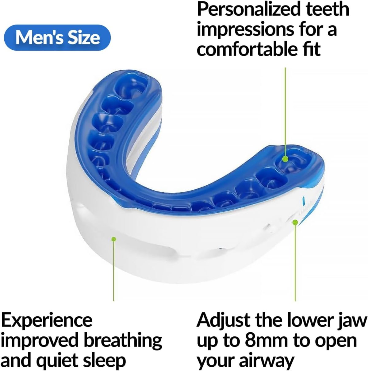 Vitalsleep Anti-Snoring Mouthpiece, Stop Snoring & Sleep Better, Men'S Size, Adjustable & Personalized Fit, Snore Solution For Restful Nights, Quality, Made In Usa