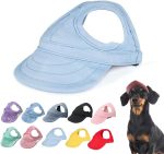 Outdoor Sun Protection Hood For Dogs, 2024 Dog Hat Canvas Dog Sun Hat Dog Baseball Cap, Pet Dog Outdoor Sun Protection Visor Hat With Ear Holes And Adjustable Neck Strap (Black, S)