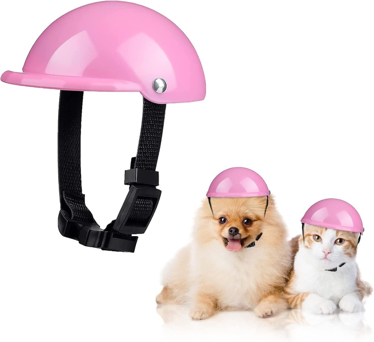 Gugelives Pet Dog Helmet Doggie Hardhat For Pets Chihuahua Motorcycles Bike Outdoor Protect Head Sunproof Rainproof Small Medium Large Puppy Helmets Supplies(S, Pink)