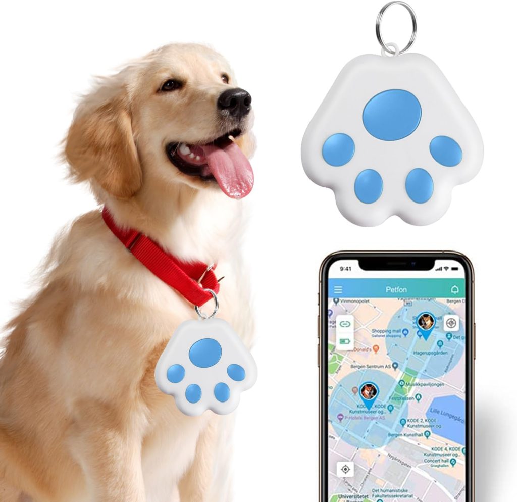 Gps Tracker For Pets, Portable Bluetooth Intelligent Anti-Lost Device For Luggages/Kid/Pet/Wallet And , Keys Finder, Bi-Directional Search, App Locator (Blue)