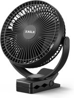 Xasla 10000Mah Portable Rechargeable Clip On Fan, 8 Inch Battery Operated Fan, 24 Hours Work Time, 4 Speeds Personal Fan, Ideal For Outdoor Camping Golf Cart Home Office Blue