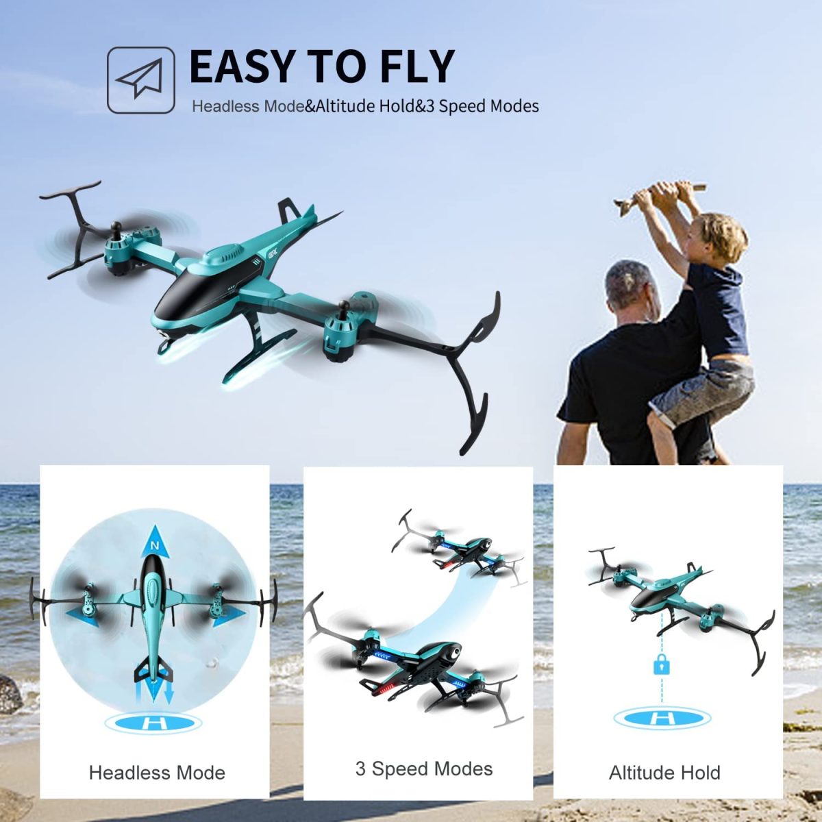 2023 Mini Drone Helicopter 4K With Professional Hd Camera + 2 Battery