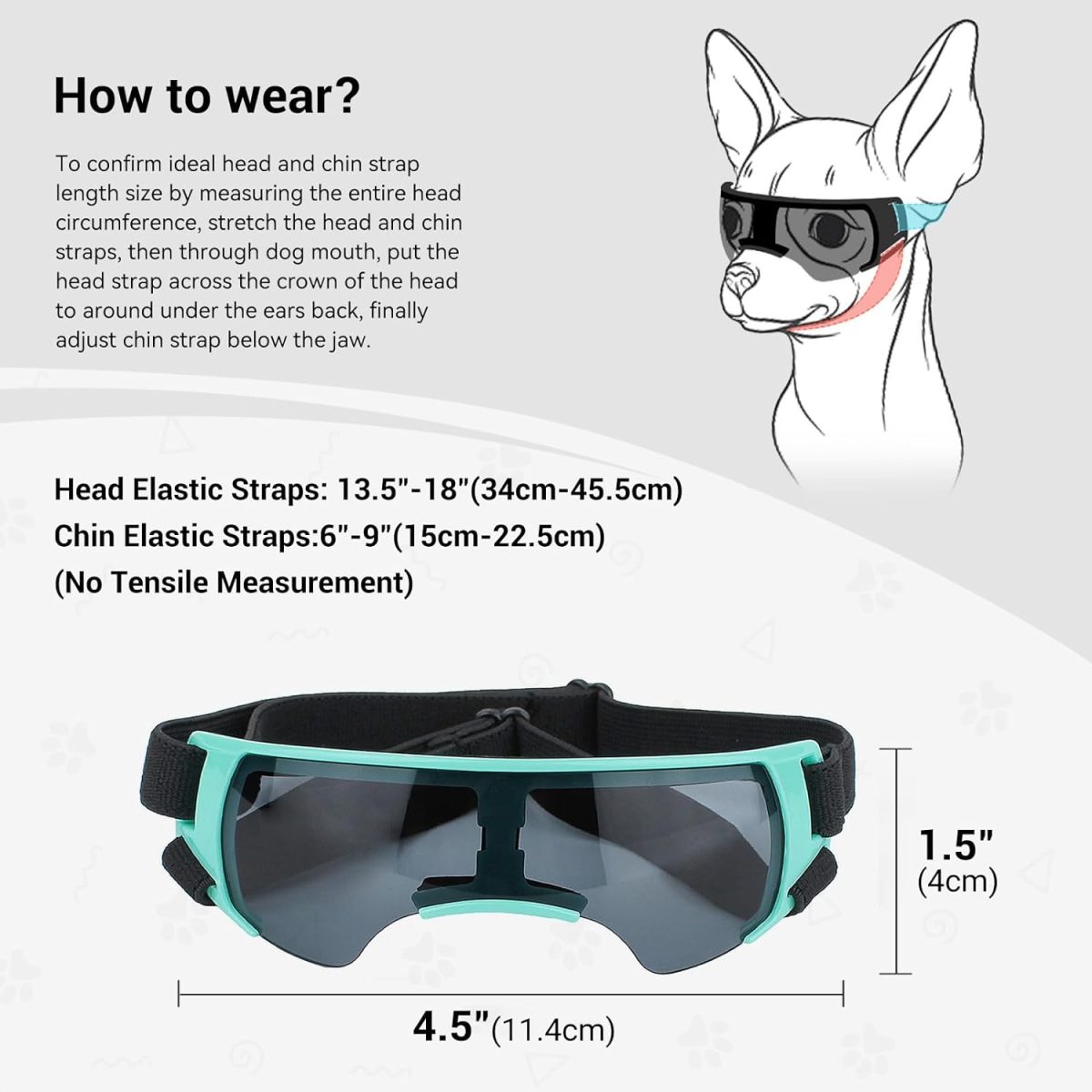 Enjoying Dog Sunglasses Small Dog Goggles Anti-Uv Doggy Glasses For Small Dogs Big Cats Impact/Wind/Dust/Fog Proof Puppy Eye Protection, Cute Blue