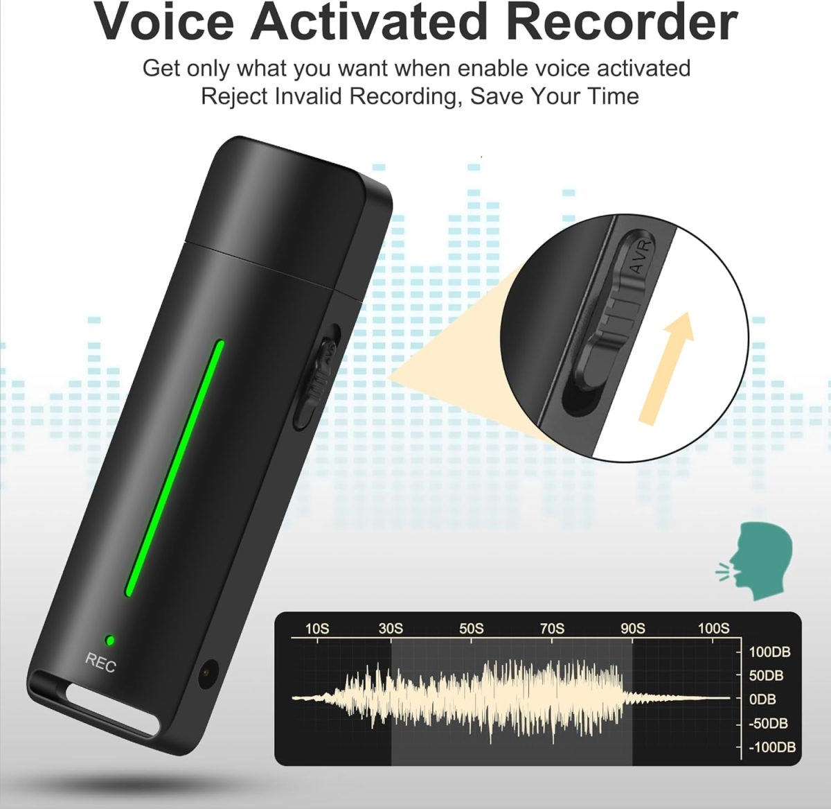 128Gb Voice Recorder For Learning And Work - Digital Audio Recorder With Voice Activated For Lecture Interview Meeting Class