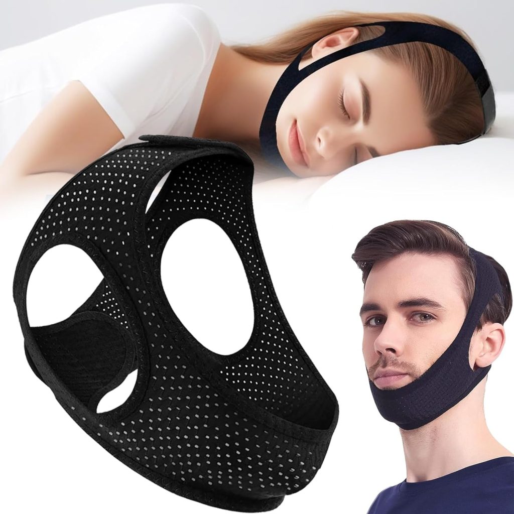 Anti Snoring Devices, Chin Strap, Double Adjustable Chin Straps For Men And Women, Stop Snoring Solution, Elastic Compression Anti Snoring Devices - 1 Pcs