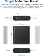 128Gb Digital Voice Recorder - Voice Activated Recorder With Playback, Audio Recording Device For Lectures Meetings, Usb C Sound Tape Recorder