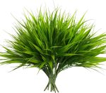 12 Bundles Artificial Plants Outdoor Monkey Grass With Flowers For Pot Uv Resistant Garden Decor For Window Garden Patio Hanging Planter Pathway Front Porch (Grass With Flowers)