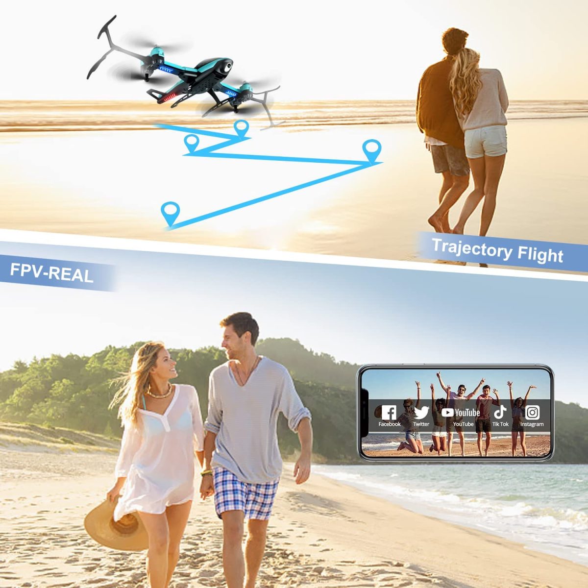 2023 Mini Drone Helicopter 4K With Professional Hd Camera + 2 Battery