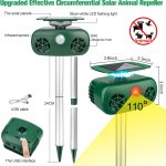 Cat Repellent Outdoor,Solar Pest Animal Repellent,Bird Deterrent Devices Outdoor Solar Powered Ultrasonic Dog Repeller With Motion Sensor & Flashing Light,Cat Repellent For Repelling Squirrels,Raccoon