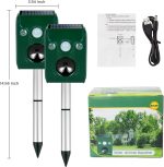 2 Pack Solar Animal Repeller Ultrasonic Outdoor Animal Repellent Waterproof Movement Led Flashing Alarm Sound Activated Applicable Todeer,Cat,Bird,Rabbit,Squirrel,Skunk.Protecting Lawn Orchards?