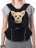 Yudodo Pet Dog Backpack Carrier With Storage Pockets Dog Front Pack For Small Dogs Cats Head Out Breathable Chihuahua Backpack For Hiking Cycling Walking (M(5-10Lbs), Black)