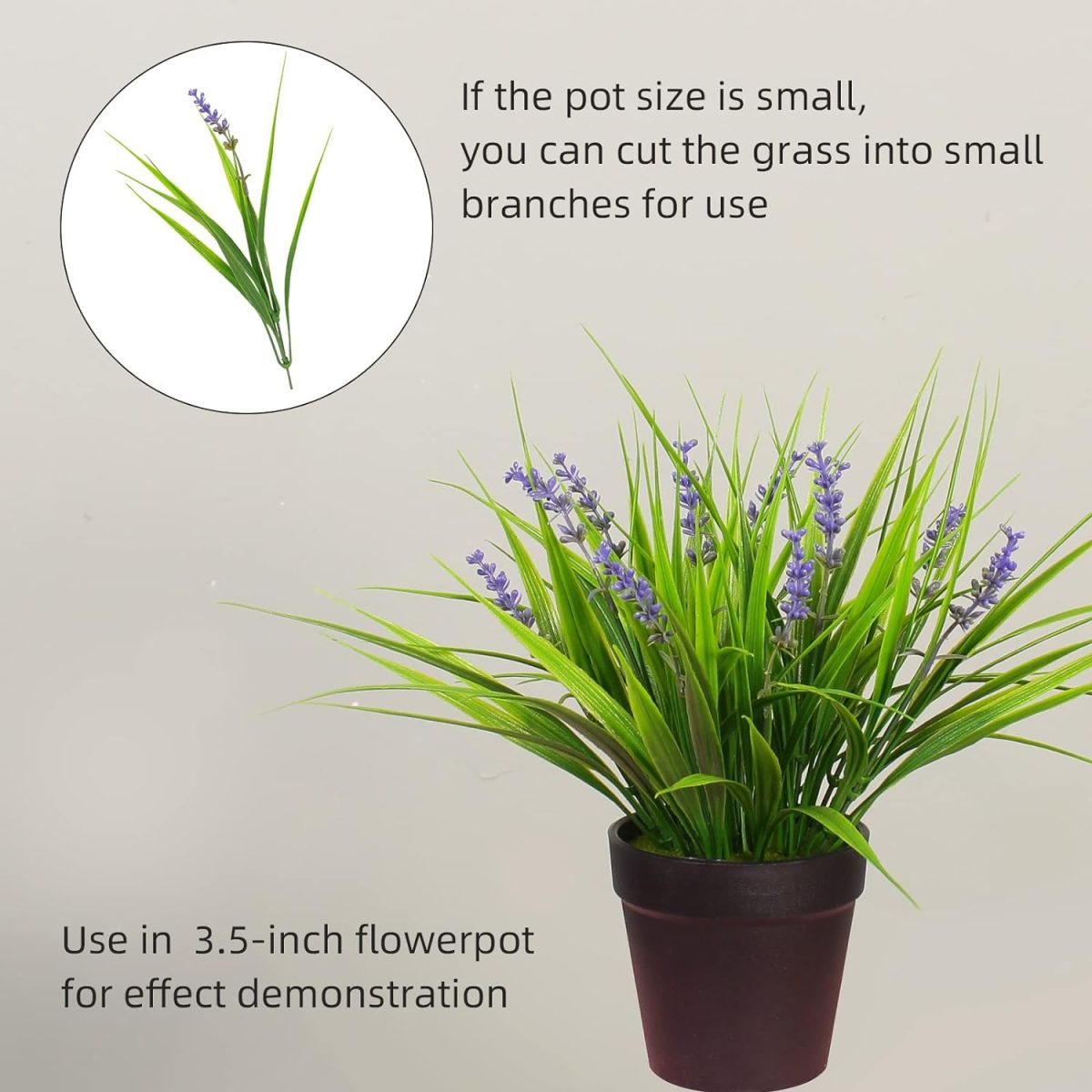 12 Bundles Artificial Plants Outdoor Monkey Grass With Flowers For Pot Uv Resistant Garden Decor For Window Garden Patio Hanging Planter Pathway Front Porch (Grass With Flowers)