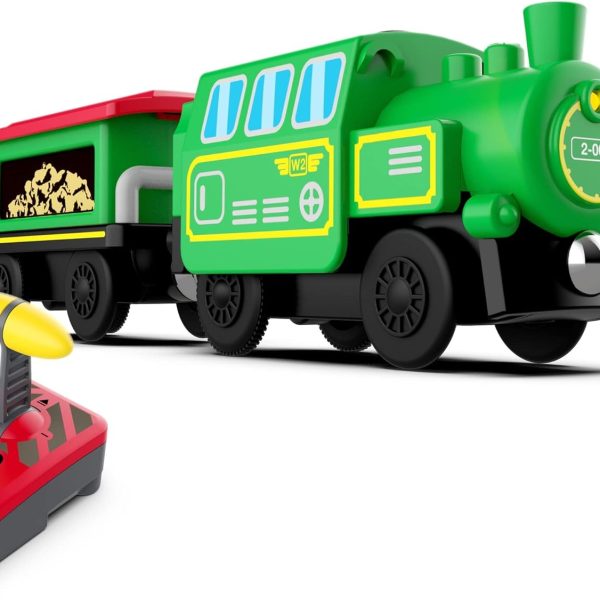 Wooden Train Accessories Battery Operated Locomotive Train, Remote Control Train For Track Set, Powerful Engine Train Vehicles Fit All Major Brands Track Railway System (Battery Not Included)