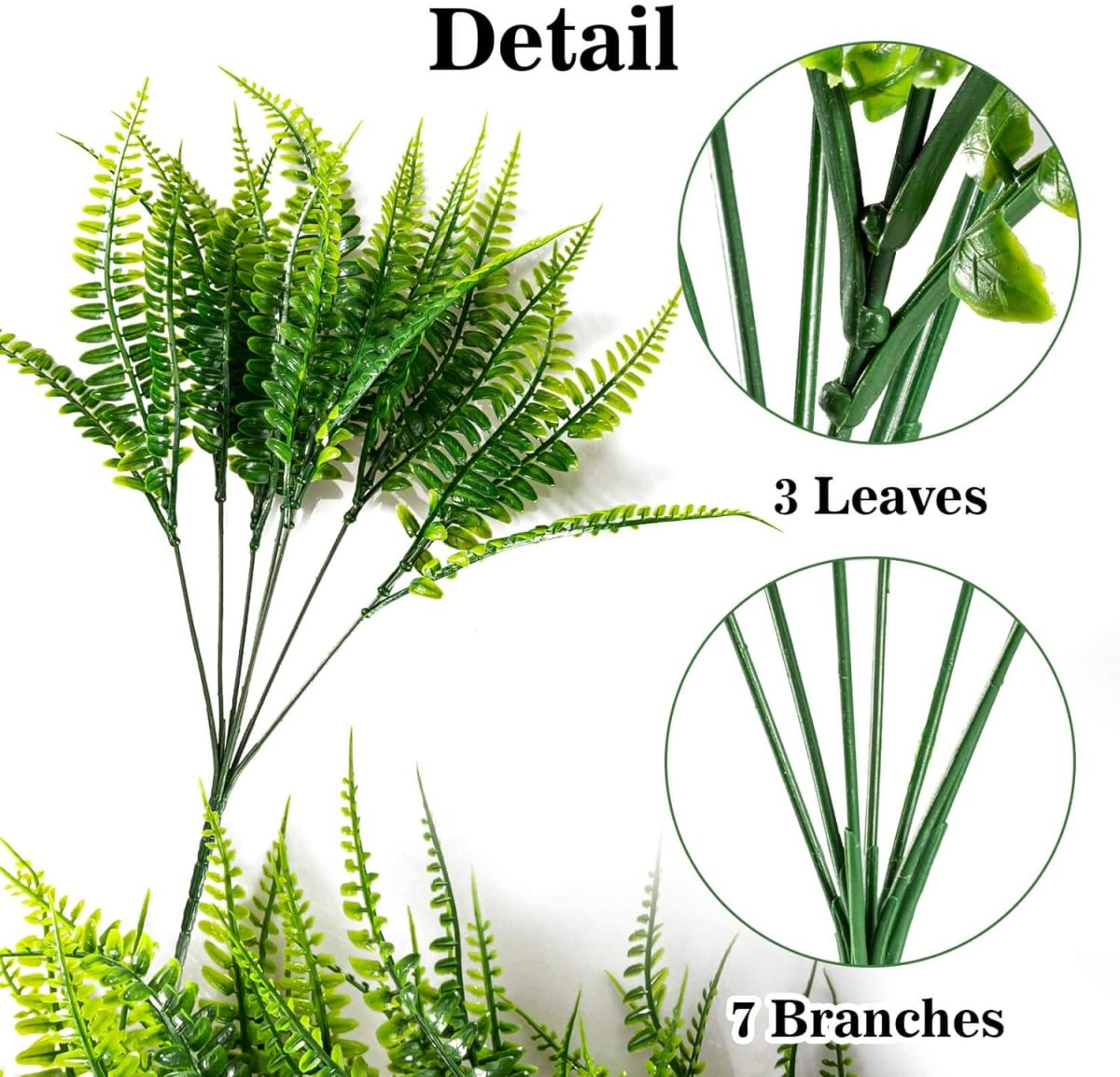 10Pcs Fern Outdoors - Ferns Artificial Plants For Outdoor Ferns That Look Real Boston Faux Fern Stems Indoor Nearly Natural Uv Resistant Outdoor Plants Artificial For Porch Greenery Decor