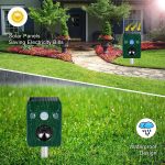 2 Pack Solar Animal Repeller Ultrasonic Outdoor Animal Repellent Waterproof Movement Led Flashing Alarm Sound Activated Applicable Todeer,Cat,Bird,Rabbit,Squirrel,Skunk.Protecting Lawn Orchards?