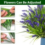 20 Bundles Artificial Plants Outdoor, Flowers Uv Resistant Artificial Flowers Lavender Outdoor Plants, Faux Flowers Shrubs For Porch Garden Window Box Home Decoration