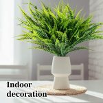 10Pcs Fern Outdoors - Ferns Artificial Plants For Outdoor Ferns That Look Real Boston Faux Fern Stems Indoor Nearly Natural Uv Resistant Outdoor Plants Artificial For Porch Greenery Decor