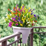 10 Bundles Outdoor Calla Lily Artificial Flowers, Plastic Uv Resistant Faux Plants, Colorful Lilies Flower For Home Garden Planter Porch Window Box Decoration (Multicolor)