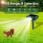 Ultrasonic Animal Repellent Outdoor,Solar Powered Cat Repellent Deer Deterrent Devices With Motion , Waterproof Squirrel, Raccoon, Skunk Dog, Bird Repellent Sound Devices For Garden Yard