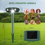 Ultrasonic Animal Repellent Outdoor,Solar Powered Cat Repellent Deer Deterrent Devices With Motion , Waterproof Squirrel, Raccoon, Skunk Dog, Bird Repellent Sound Devices For Garden Yard