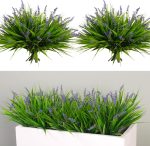 12 Bundles Artificial Plants Outdoor Monkey Grass With Flowers For Pot Uv Resistant Garden Decor For Window Garden Patio Hanging Planter Pathway Front Porch (Grass With Flowers)