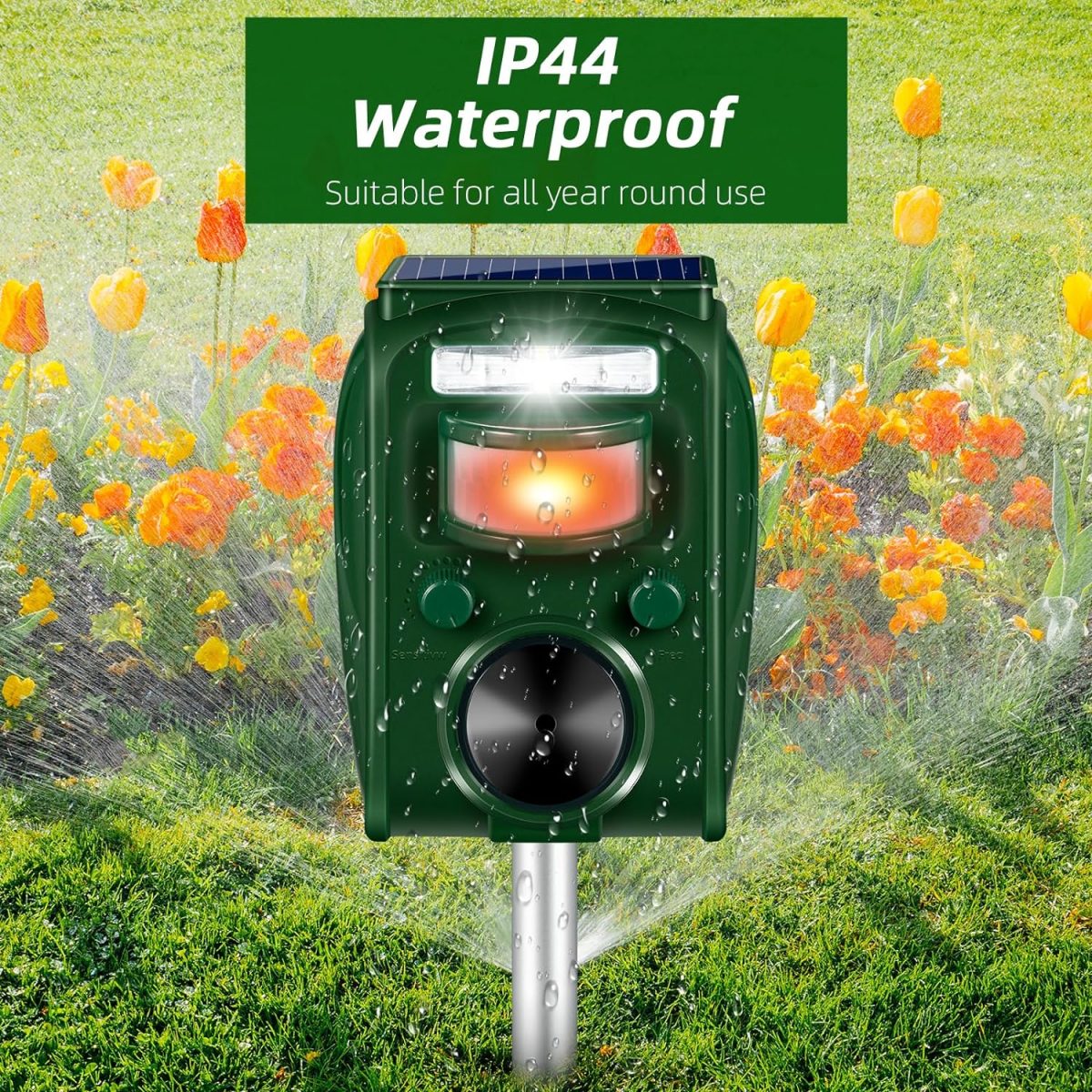 2024 Ultrasonic Animal Repeller Outdoor,Cat Repellent Outdoor Solar Animal Repeller With Motion Sensor Deer Repellent Devices To Repel Away Squirrel Rabbit Raccoon Skunk Repellent For Yard