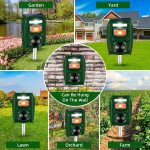 2024 Ultrasonic Animal Repeller Outdoor,Cat Repellent Outdoor Solar Animal Repeller With Motion Sensor Deer Repellent Devices To Repel Away Squirrel Rabbit Raccoon Skunk Repellent For Yard