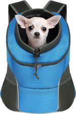 Yudodo Pet Dog Backpack Carrier With Storage Pockets Dog Front Pack For Small Dogs Cats Head Out Breathable Chihuahua Backpack For Hiking Cycling Walking (M(5-10Lbs), Black)