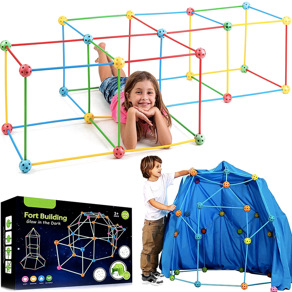 154 Pcs Fort Building Kit Glow In The Dark For Kids Building