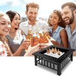 3 In 1 Wood Burning Outdoor Fire Pit - Patio Wood Fireplace