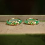 18K Gold Plated Natural Green Chalcedony Strength Ring