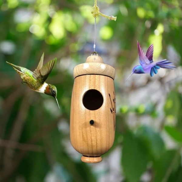 Wooden Hummingbird House - Gift For Natural Lovers